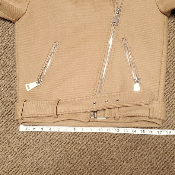 H&M wool blend Long biker jacket, Size 2 - Picture 13 of 16